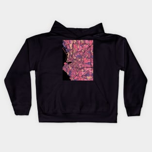 Marseille Map Pattern in Purple & Pink Kids Hoodie